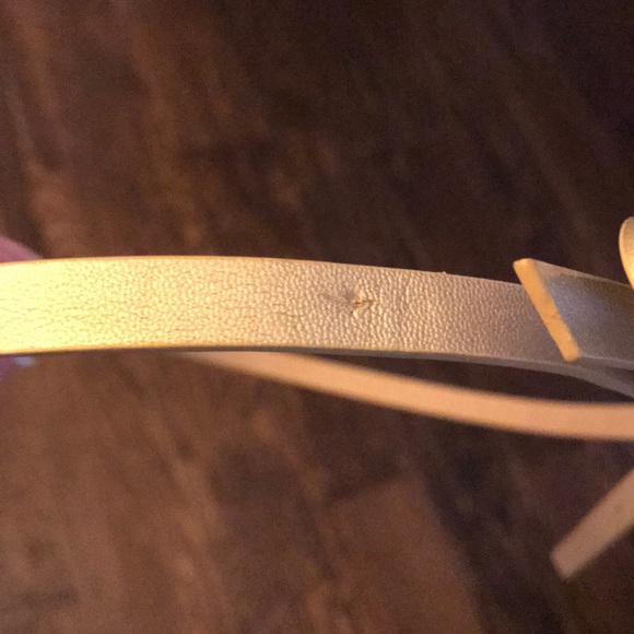 SALE Charming Charlie Light Gold Bow Belt - Picture 2 of 3